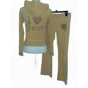 2 Piece Juicy Couture yellow tracksuit jacket/pant
